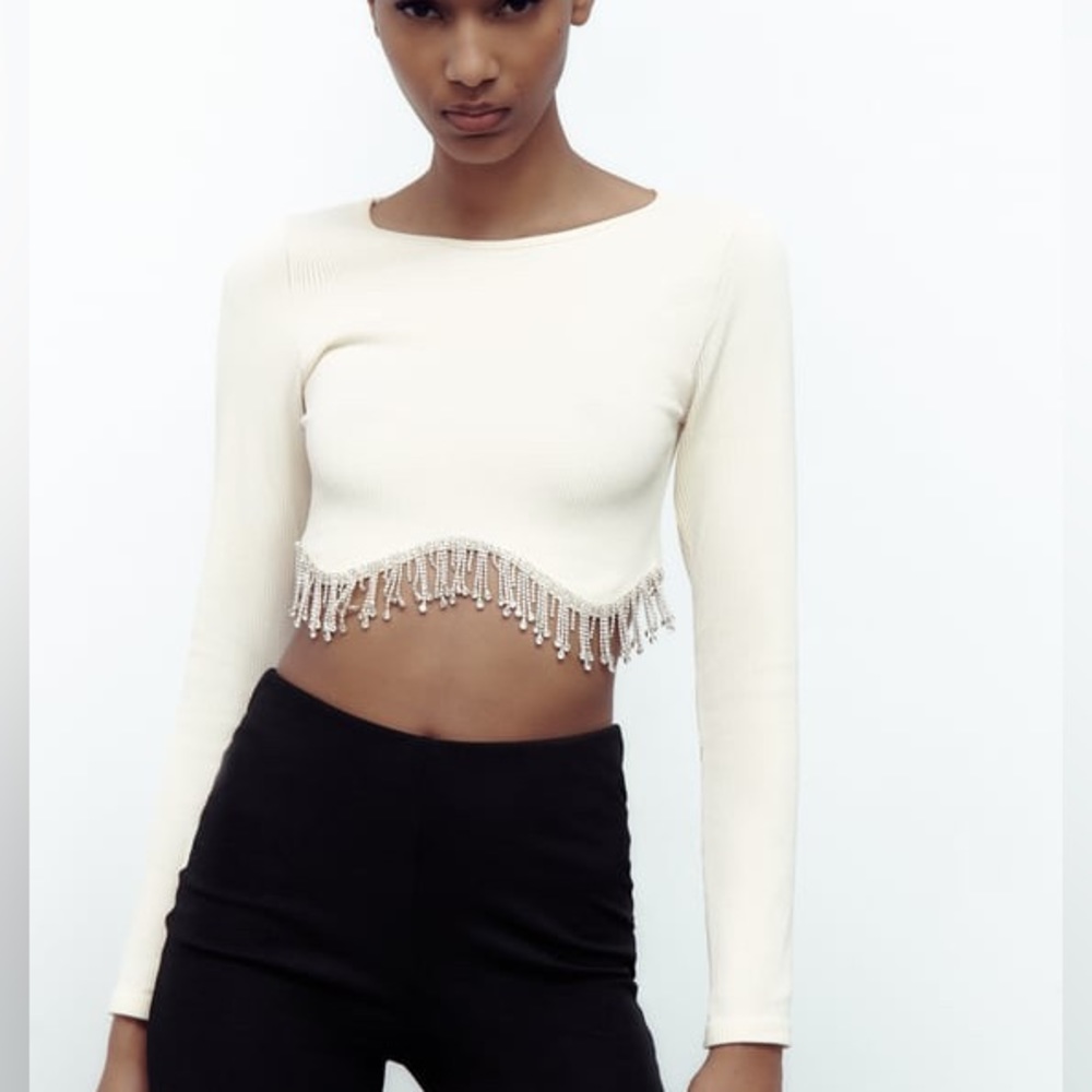 Zara Rhinestone Crop Top
